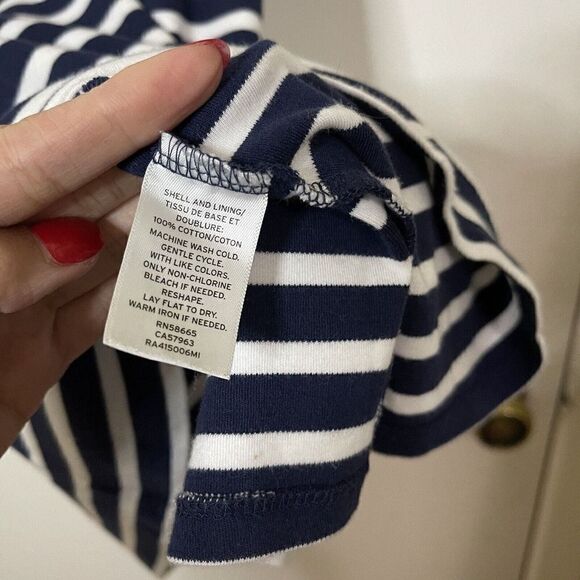 Rachel Parcell navy Stripe cotton Bubble Sleeve T-Shirt Dress size Small - Picture 8 of 8